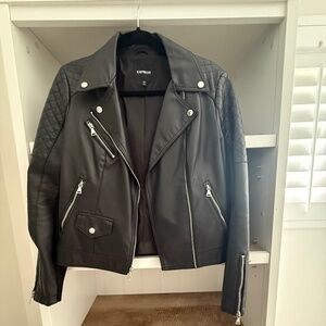 EXPRESS - Black Faux Leather Jacket - Small - Perfect Condition
